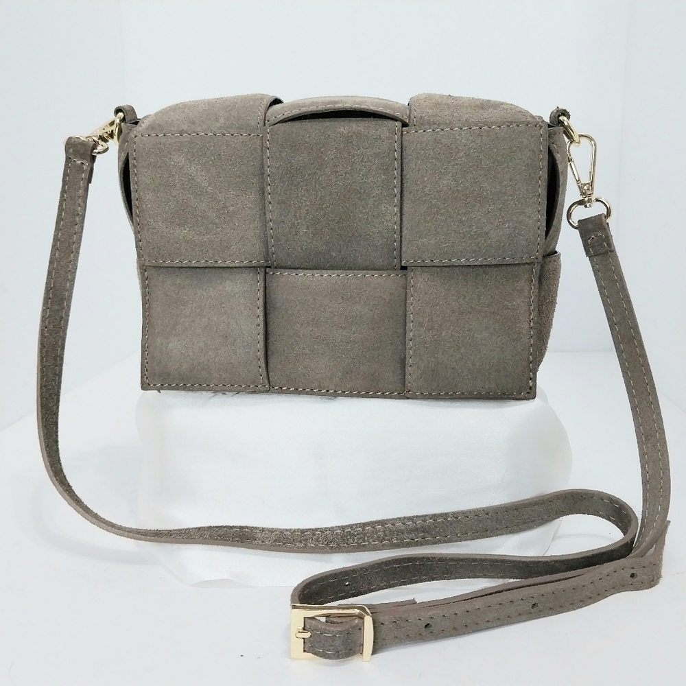 Viola Castellani Woven Suede Padded Crossbody Bag - Picture 3 of 10